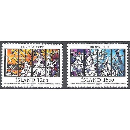 Island 1987 Michel 665 - 666 Neuf ** Cote (2013) 6.00 Euro Europa CEPT Vitraux