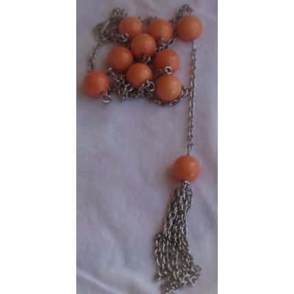 Silver orange necklace