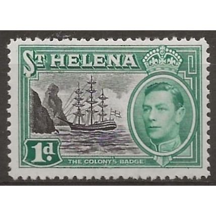 St Helena 1949 SG149 1d Black & Green Mounted Mint .