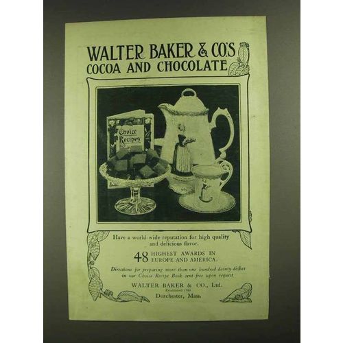 1907 Baker's Cocoa & Chocolate Ad