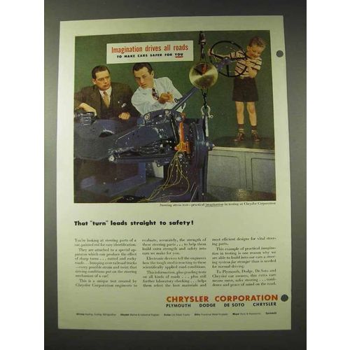 1948 Chrysler Car Ad - Imagination Drives All Roads