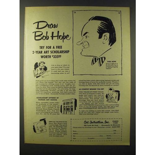 1955 Art Institution, Inc. Ad - Draw Bob Hope