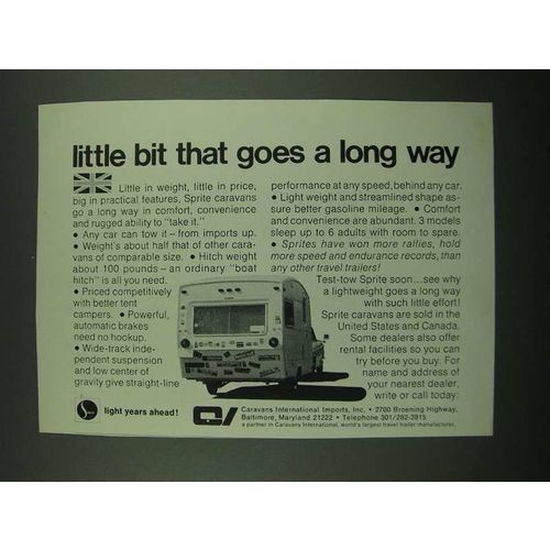 1970 Caravans International Imports Sprite Caravans Ad - Little Bit