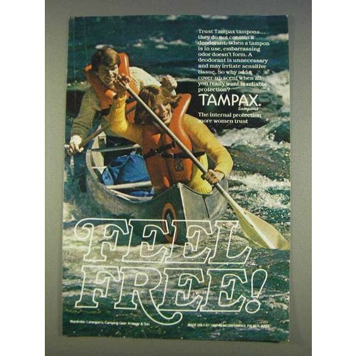 1977 Tampax Tampons Ad - Feel Free!
