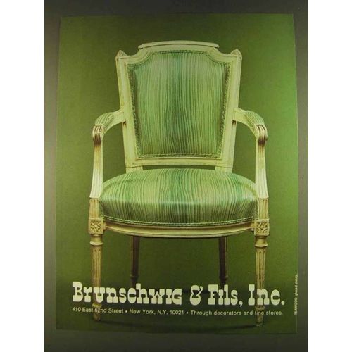1980 Brunschwig & Fils Ad - Teawood Glazed Chintz