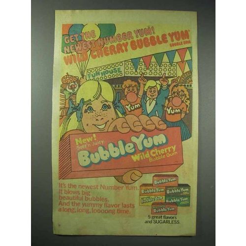 1980 Bubble Yum Bubble Gum Ad - Wild Cherry