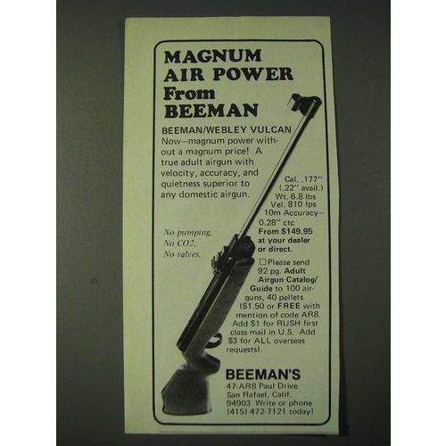 1980 Beeman/Webley Vulcan Airgun Ad - Magnum Air Power from Beeman