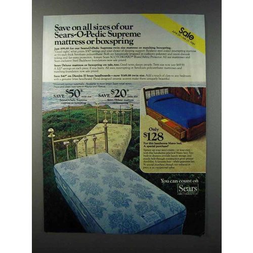 1981 Sears-O-Pedic Supreme Mattress and Boxspring Ad