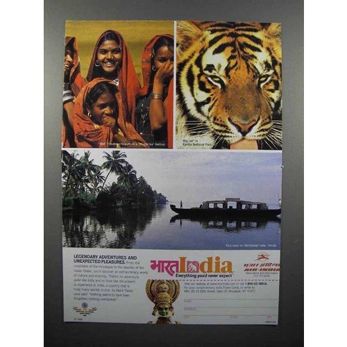 1998 Air India Airline Ad - Legendary Adventures