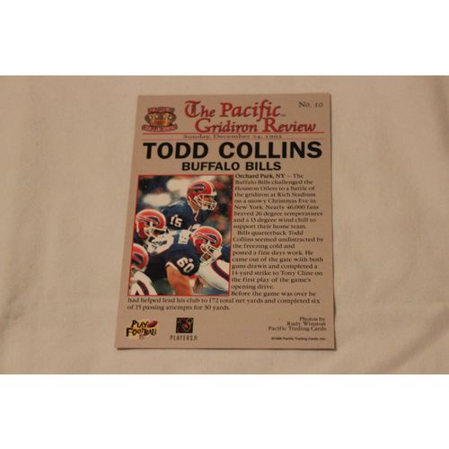 Todd Collins 1996 Pacific Gridiron ELECTRIC BLUE NO. 10