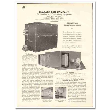 Clarage Fan Company 1935 vintage heating catalog air conditioning