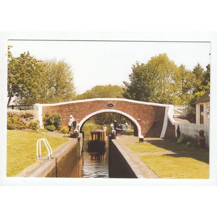 Hill Bridge and Tixall Lock Staffordshire & Worcestershire Canal Postcard