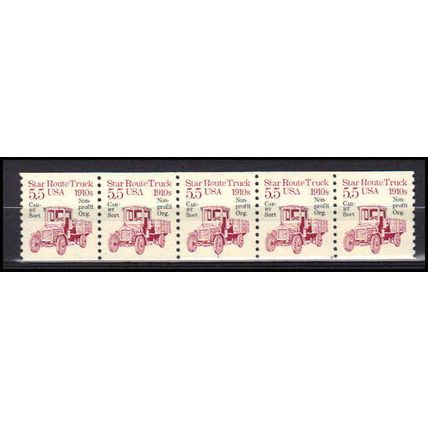 2125a 5.5c Star Route Truck Very Fine MNH Dry Gum PNC 1/5 X0539