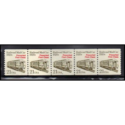 2265 21c Mail Car Very Fine MNH Dry Gum PNC 2/5 X1277