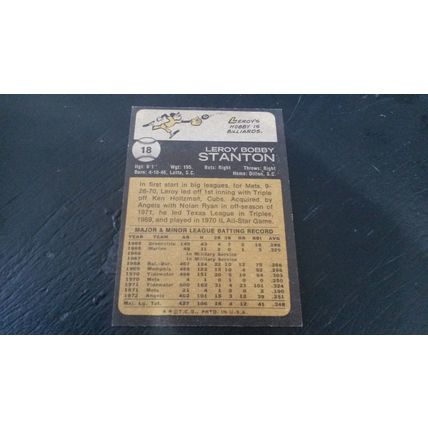 1973 Topps Card # 018 Leroy Stanton Very Good (3) California Angels