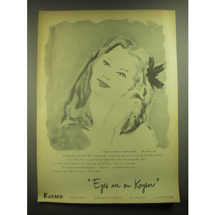 1945 Kayser Lingerie Ad - art by Marcel Vertes - That look in her eyes