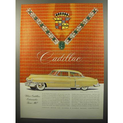 1950 Cadillac Car Ad - Jewels by Trabert & Hoeffer - Mauboussin