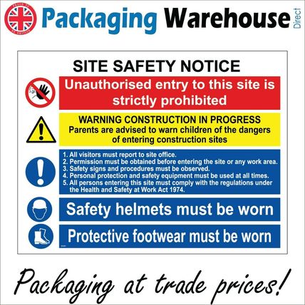 SITE SAFETY NOTICE - Multiple Signs A-MU061 sticker / rigid