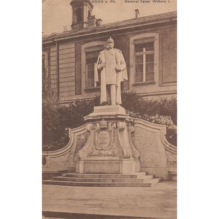 Bonn Denkmal Wilhelm Kaiser Statue Antique German Postcard