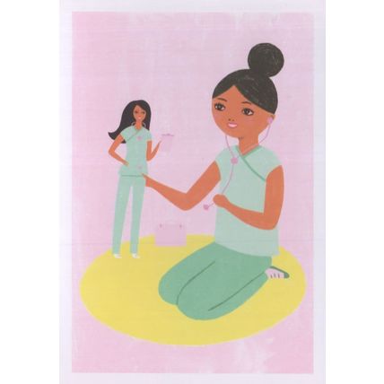 1st Barbie Doll Movement Womens Rights Hospital Nurses Painting Postcard