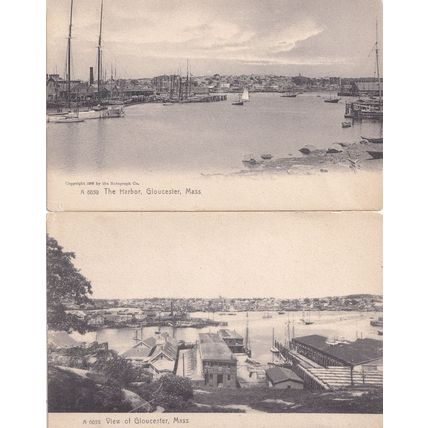 The Harbor Gloucester Mass Massachusetts 2x Antique Postcard s