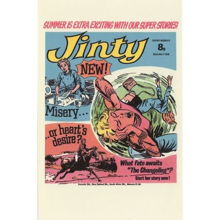 The Changeling Girls Horse Race Story Jinty Comic Book Postcard