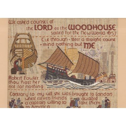 Woodhouse Quaker Tapestry Ships Voyage London To America Postcard