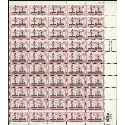 Progress in Electronics Full Sheet of Fifty 11 Cent Stamps Scott C86