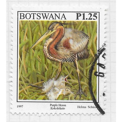 BOTSWANA 1997 SG864 P1.25 BIRDS PURPLE HERON USED BIRD