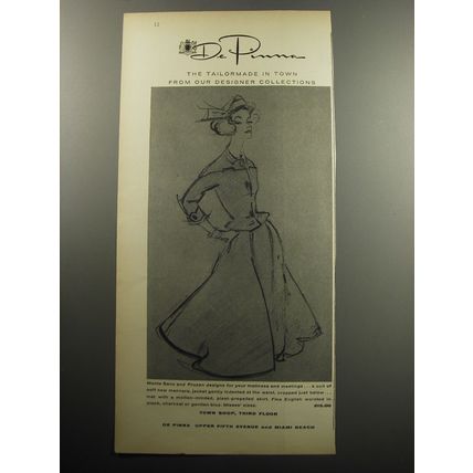 1957 De Pinna Monte Sano and Pruzan Suit Advertisement