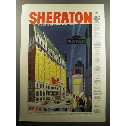 1957 Sheraton-Astor Hotel Advertisement - New York