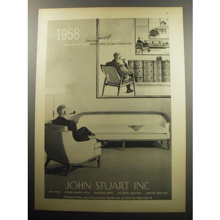 1957 John Stuart furniture Advertisement - 1958 picture yourself looking ahead
