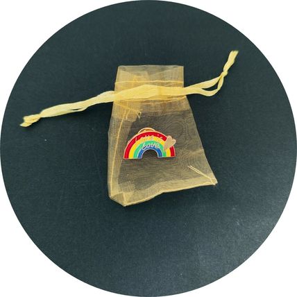 Rainbow Enamelled Pin Badge Brooch Pride Metal Gift bag 1.5 cm x 2.5 cm BA40