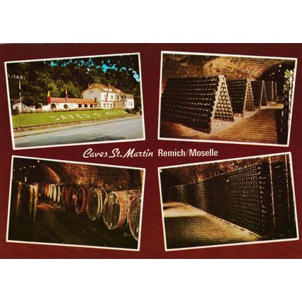 Remich Moselle Caves St Martin Luxembourg Postcard unused VGC