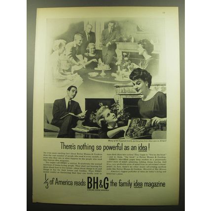 1958 BH&G Better Homes & Gardens Magazine Ad - nothing so powerful as an idea