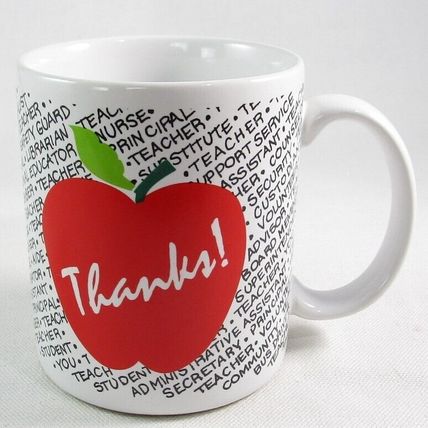 NEW Thanks! Apple White Mug, Teacher or other Professional Gift, Thailand