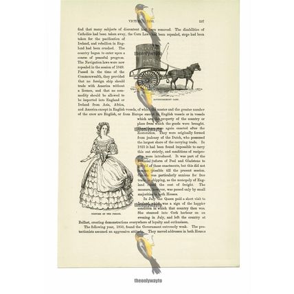 Advertising Cart & Ladies Costume c1850, Book Illustration (Print), c1870