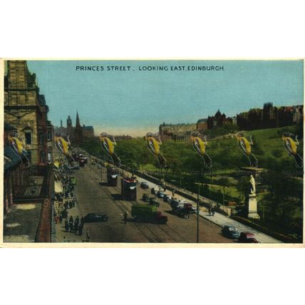 Princes Street Looking East, Edinburgh, E 0202 Dennis Postcard