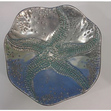 Rare Vintage Mariposa Starfish Metalware Aluminum Bowl Nautical Decor 8” Metal