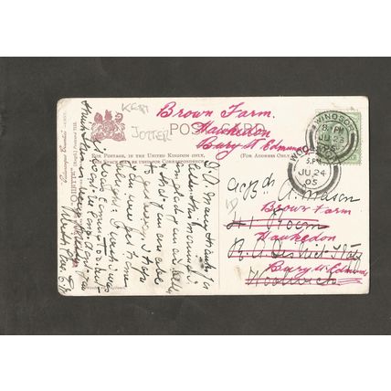 Genealogy Postcard A Mason Brown Farm Hawkedon Bury St Edmunds Suffolk 1905