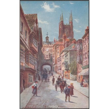 Fore Street, Totnes, Devon, 1913 - Tuck's Oilette Postcard