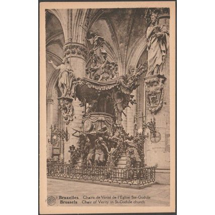 Chaire de Vérité de l'Eglise Ste-Gudule, Bruxelles, c.1920 - Albert CPA