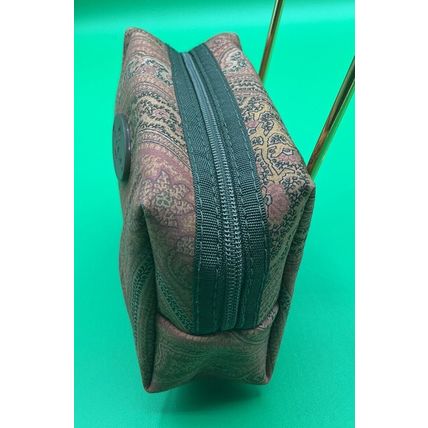 A HTF Rare ETRO Profumi small Makeup Canvas/leather Makeup Zip Coin Purse Bag