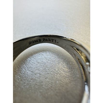 Ring Bomb Party Sz6 RBP Radiant Colorless Gem W/Rhodium P Band Costume Jewelry