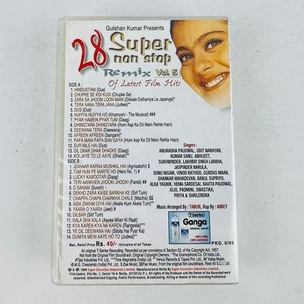 28 Super Non-Stop Remix Of Latest Film Hits Vol 5 Cassette Tape T-Series India