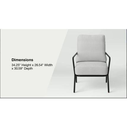 Outdoor Patio Chairs (2) w/ Double Cushions, Gray/ Black - Room Essentials™