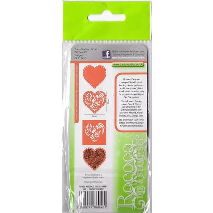 Tonic Studios. Paisley Heart Stamp & Die Set. Die Cutting Stramping Cardmaking