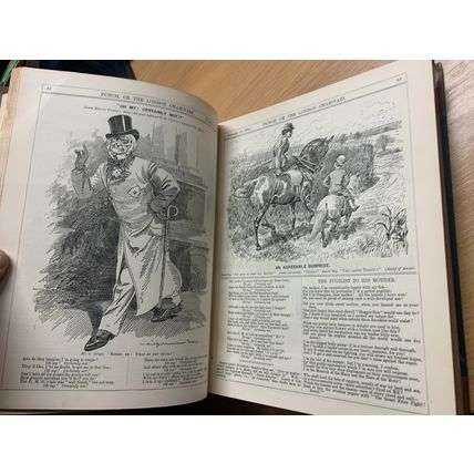 1894 PUNCH MAGAZINE BOUND VOLUMES JAN TO DEC HEAVY 2kg ANTIQUE BOOK (P10)