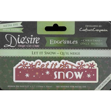 Crafter's Companion. Die'Sire. Let It Snow Die. Die Cutting Cardmaking Crafts