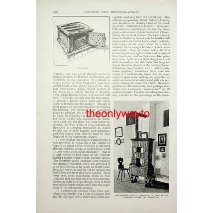 Old Goose Creek Church SC, (Old Church Stoves On Reverse), Book Illustration